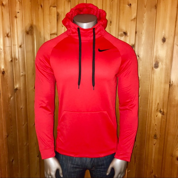 red nike dri fit hoodie